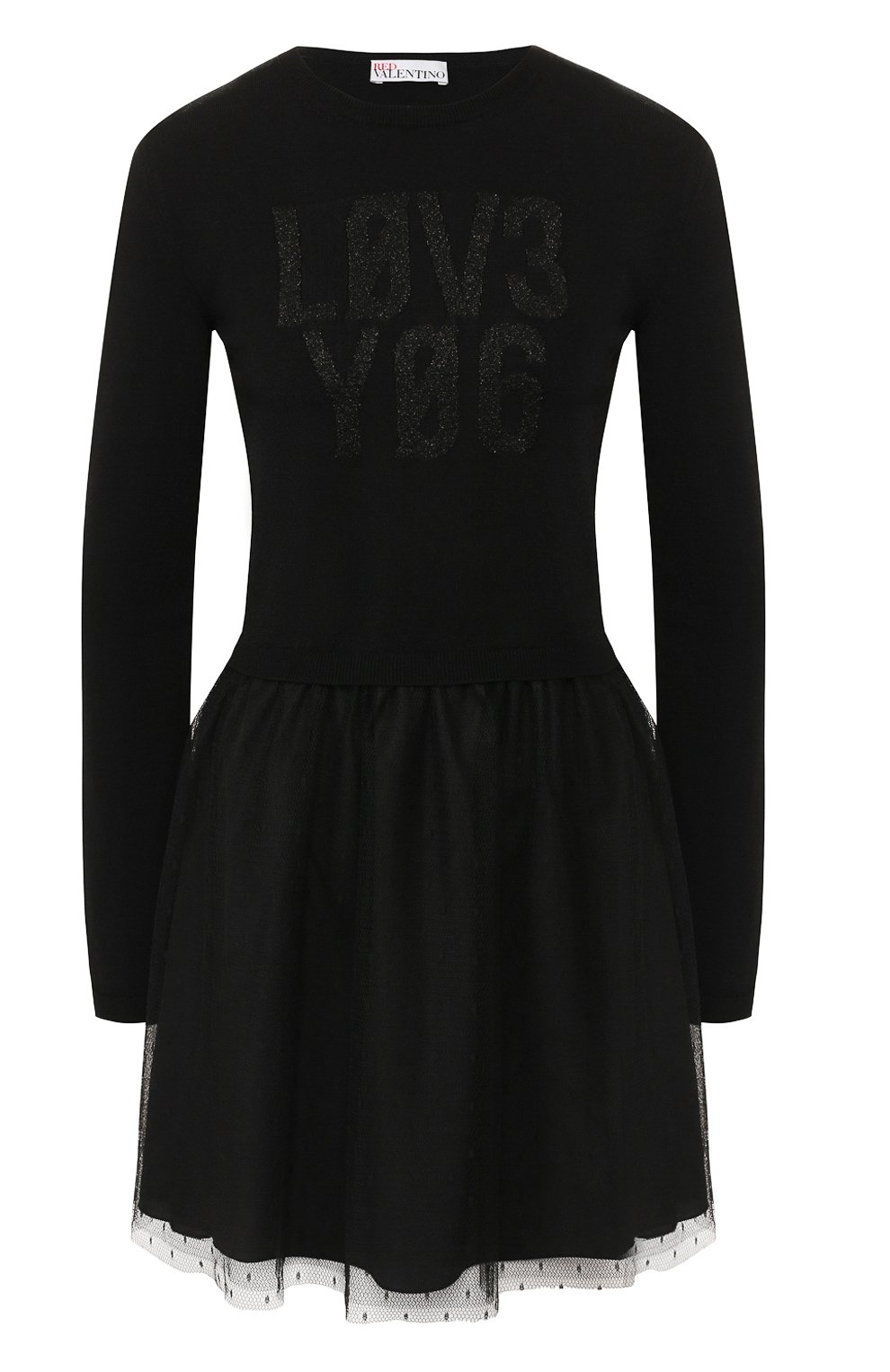 Платье из вискозы REDVALENTINO черного цвета по цене 58500 руб., арт. SR3KDA79/4DY, фото 1 Платье из вискозы REDVALENTINO, арт. SR3KDA79/4DY, фото 1