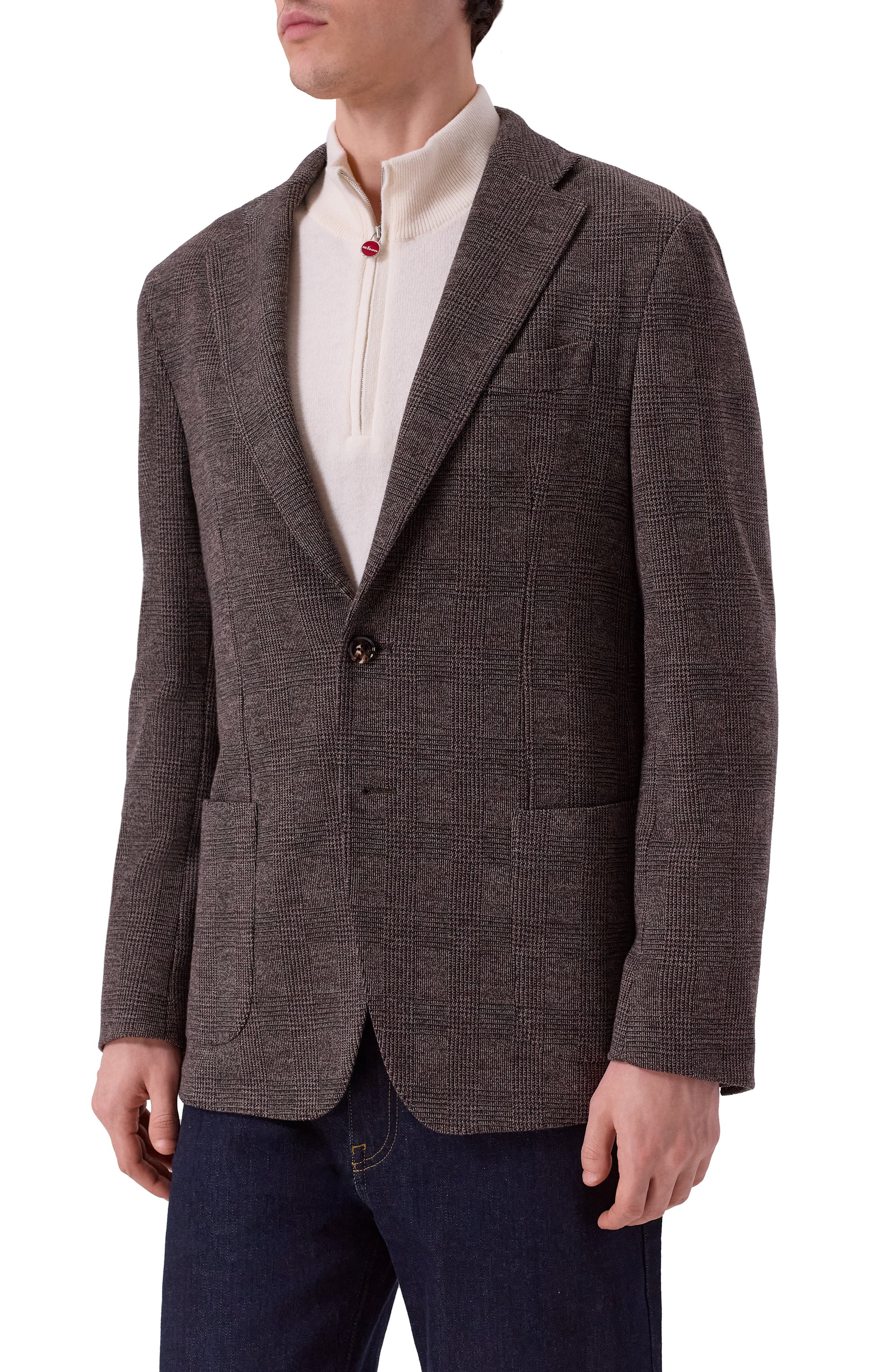 Пиджак из хлопка и шерсти ANDREA CAMPAGNA темно-коричневого цвета по цене 128500 руб., арт. BIELLA/DD106, фото 4 Пиджак из хлопка и шерсти ANDREA CAMPAGNA, арт. BIELLA/DD106, фото 4