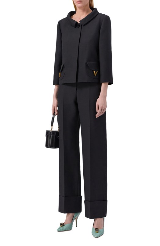 Жакет из шерсти и шелка Valentino 8B3CE5Y5/1CF Чёрный  8B3CE5Y5/1CF Фото 2