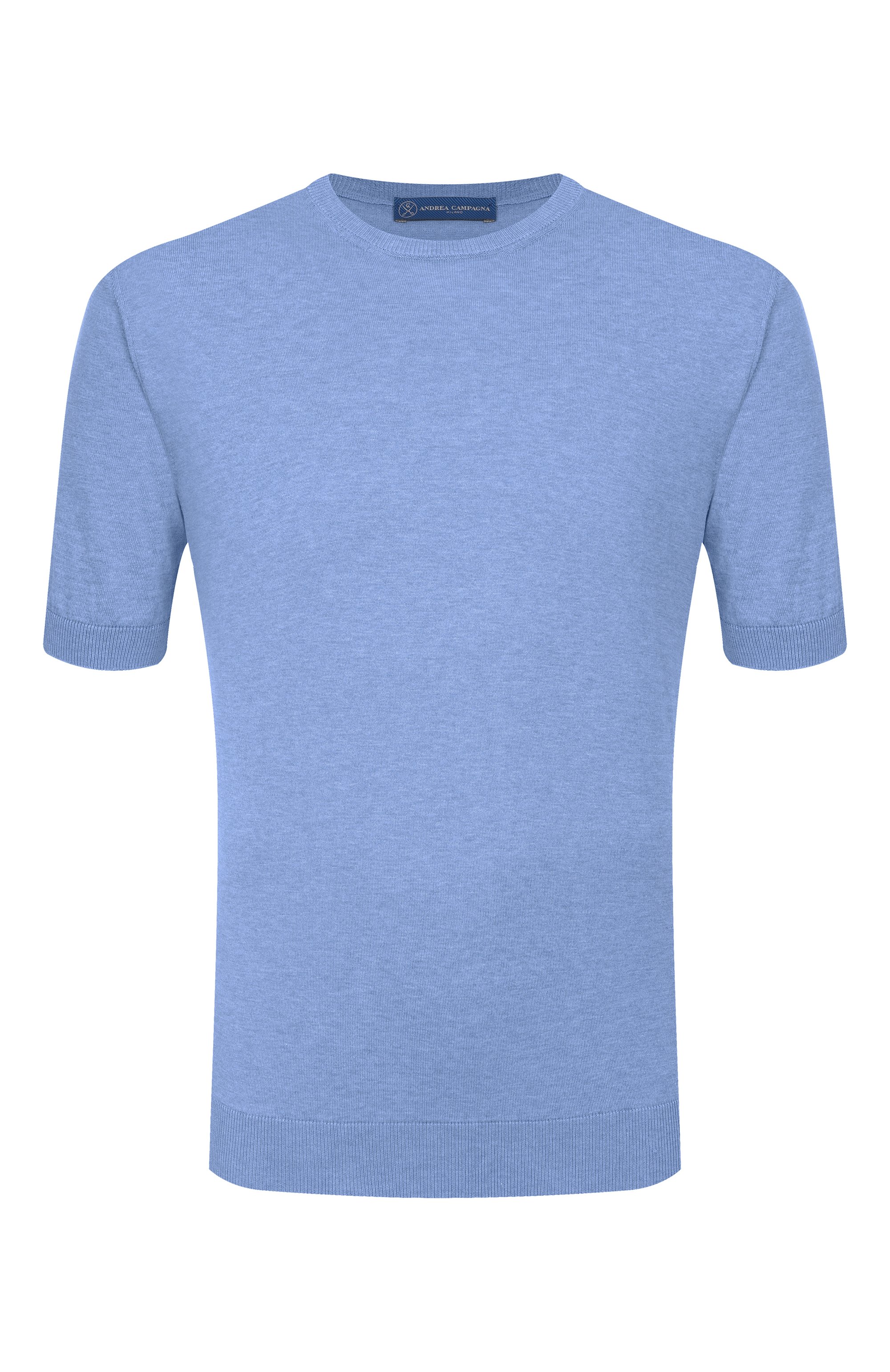 Хлопковый джемпер ANDREA CAMPAGNA голубого цвета по цене 28500 руб., арт. M5426-8055, фото 1 Хлопковый джемпер ANDREA CAMPAGNA, арт. M5426-8055, фото 1