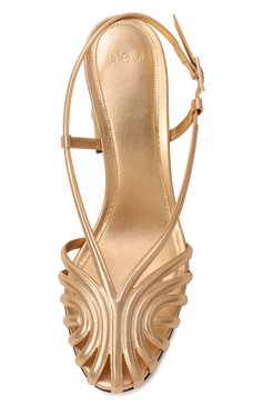 Женские кожа�ные босоножки marta 90 ALEVI MILANO золотого цвета, арт. L25SC011.Q.0795G03 | Фото 6 (Материал внешний: Натуральная кожа; Каблук высота: Высокий; Подошва: Плоская; Драгоценные камни: Проставлено; Материал внутренний: Натуральная кожа; Материал сплава: Проставлено; Каблук тип: Устойчивый)