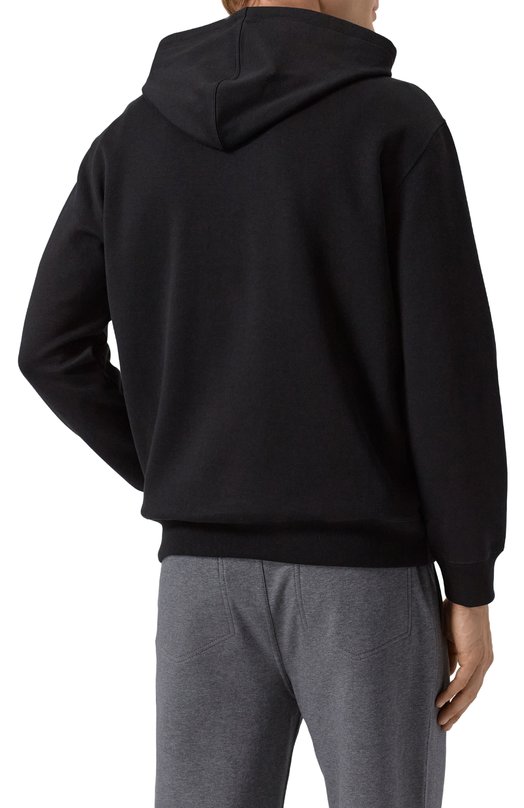 Худи из хлопка и кашемира Brunello Cucinelli MM8319021G Чёрный  MM8319021G Фото 4