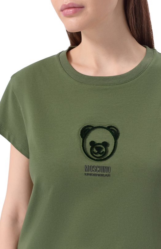 Хлопковая футболка Moschino A0705/4410 Зелёный  A0705/4410 Фото 5