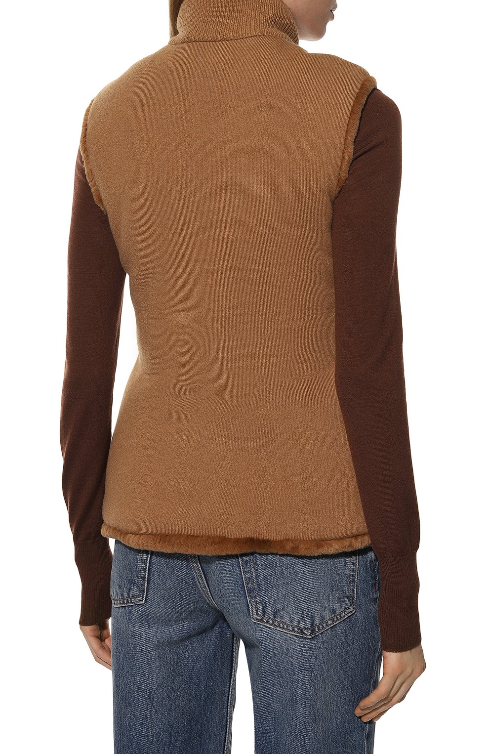 Двусторонний жилет из меха норки и шерсти викуньи LORO PIANA, арт. FAC5715_, фото 4