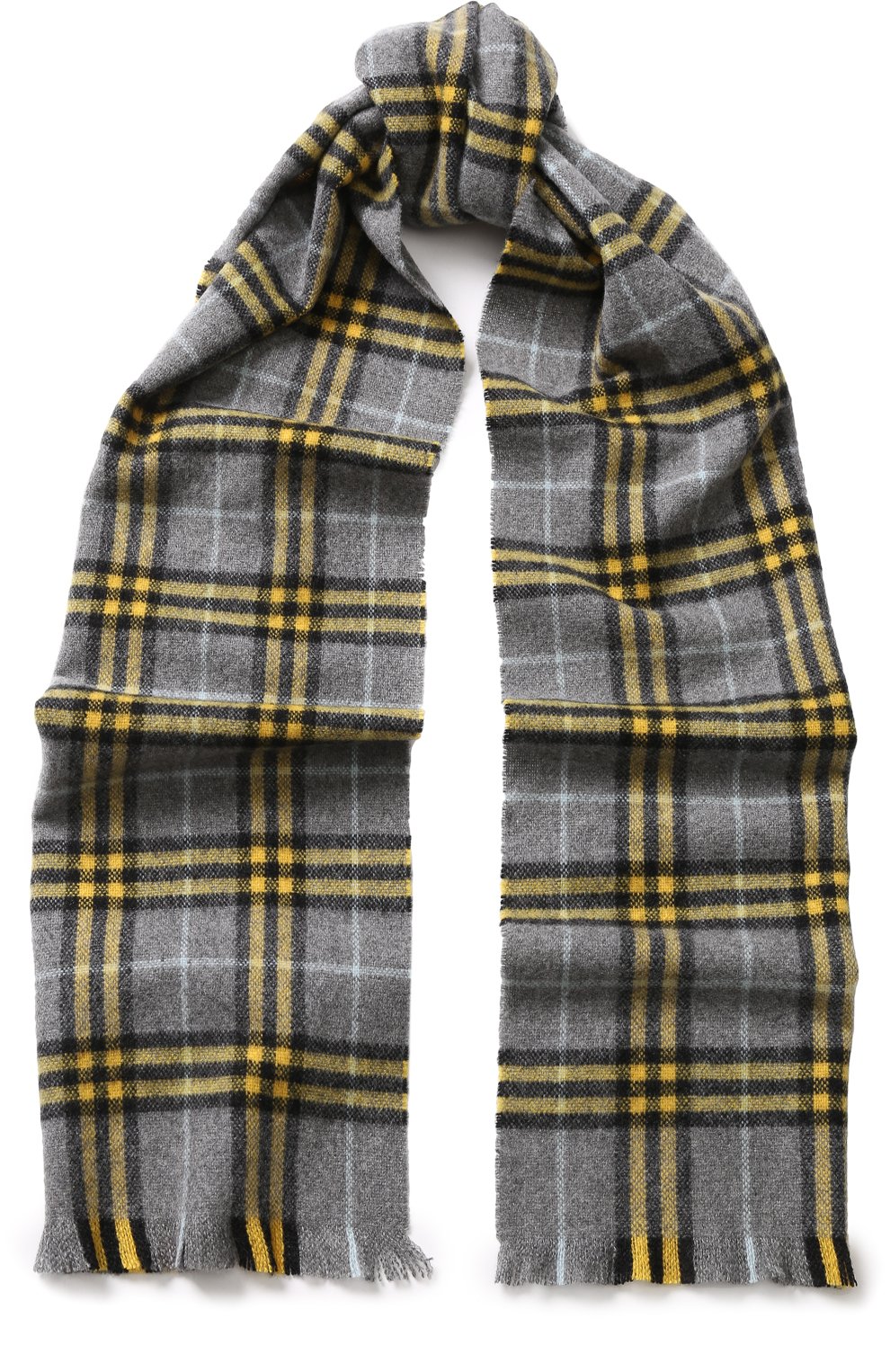 Кашемировый шарф в клетку с бахромой BURBERRY, арт. 4075210, фото 1
