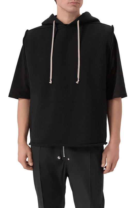 Хлопковое худи Rick Owens RR02E1503/JTCD Чёрный  RR02E1503/JTCD Фото 3