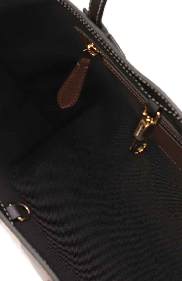 Женская сумка-тоут BURBERRY темно-коричневого цвета, арт. 8069659 | Фото 5 (Размер: medium; Материал: Текстиль, Экокожа; Автоматизация ТО: Проставлено; Автоматизация состава: Проставлено)