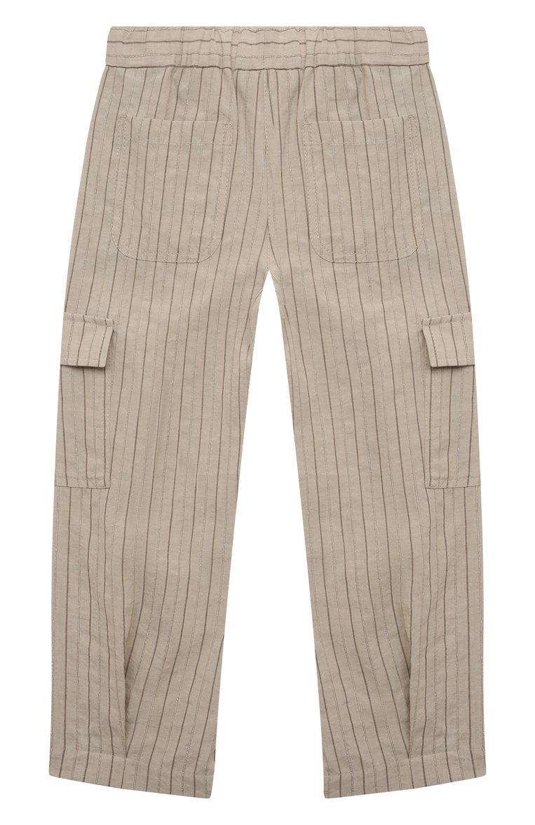 Брюки изо льна и хлопка BRUNELLO CUCINELLI, арт. BH556P208B, фото 2