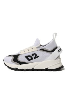 Детские кроссовки DSQUARED2 черно-белого цвета, арт. 77735/36-41 | Фото 2 (Нос: Не проставлено; Материал внутренний: Текстиль, Натуральная кожа; Материал внешний: Текстиль; Стили: Гранж)