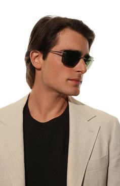 Мужские солнцезащитные очки PORSCHE DESIGN темно-зеленого цвета, арт. 8923-B | Фото 2 (Тип очков: С/з; Кросс-КТ: С/з-мужское; Нос: Не проставлено; Региональные ограничения белый список (Axapta Mercury): Не проставлено; Оптика Гендер: оптика-мужское; Очки форма: Прямоугольные)