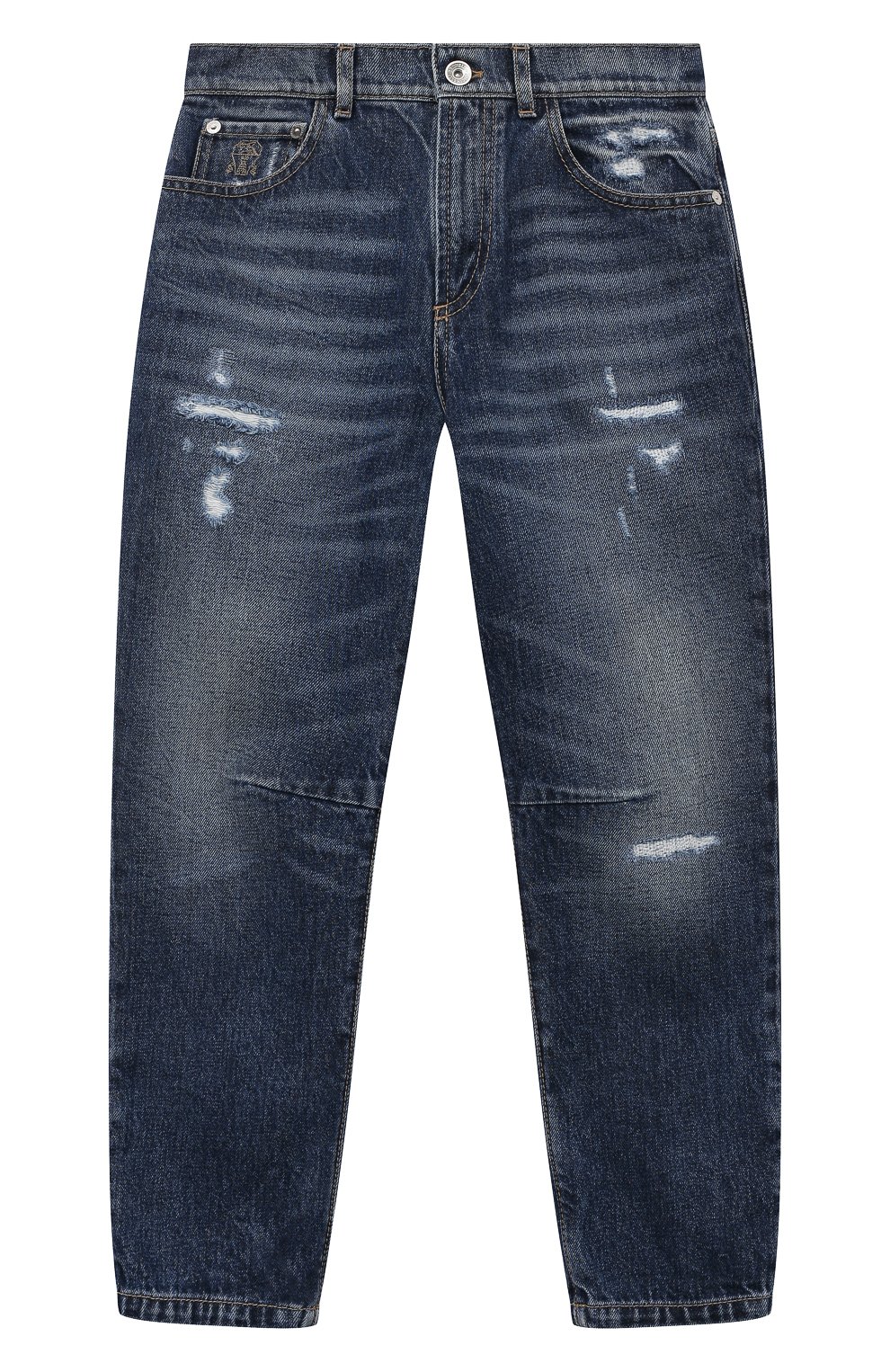 Джинсы BRUNELLO CUCINELLI синего цвета по цене 50600 руб., арт. B074PD313C, фото 1 Джинсы BRUNELLO CUCINELLI, арт. B074PD313C, фото 1