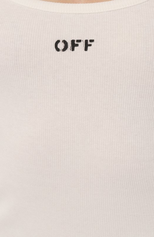 Хлопковое платье Off-White OWDB304C99JER0010110 Белый  OWDB304C99JER0010110 Фото 5