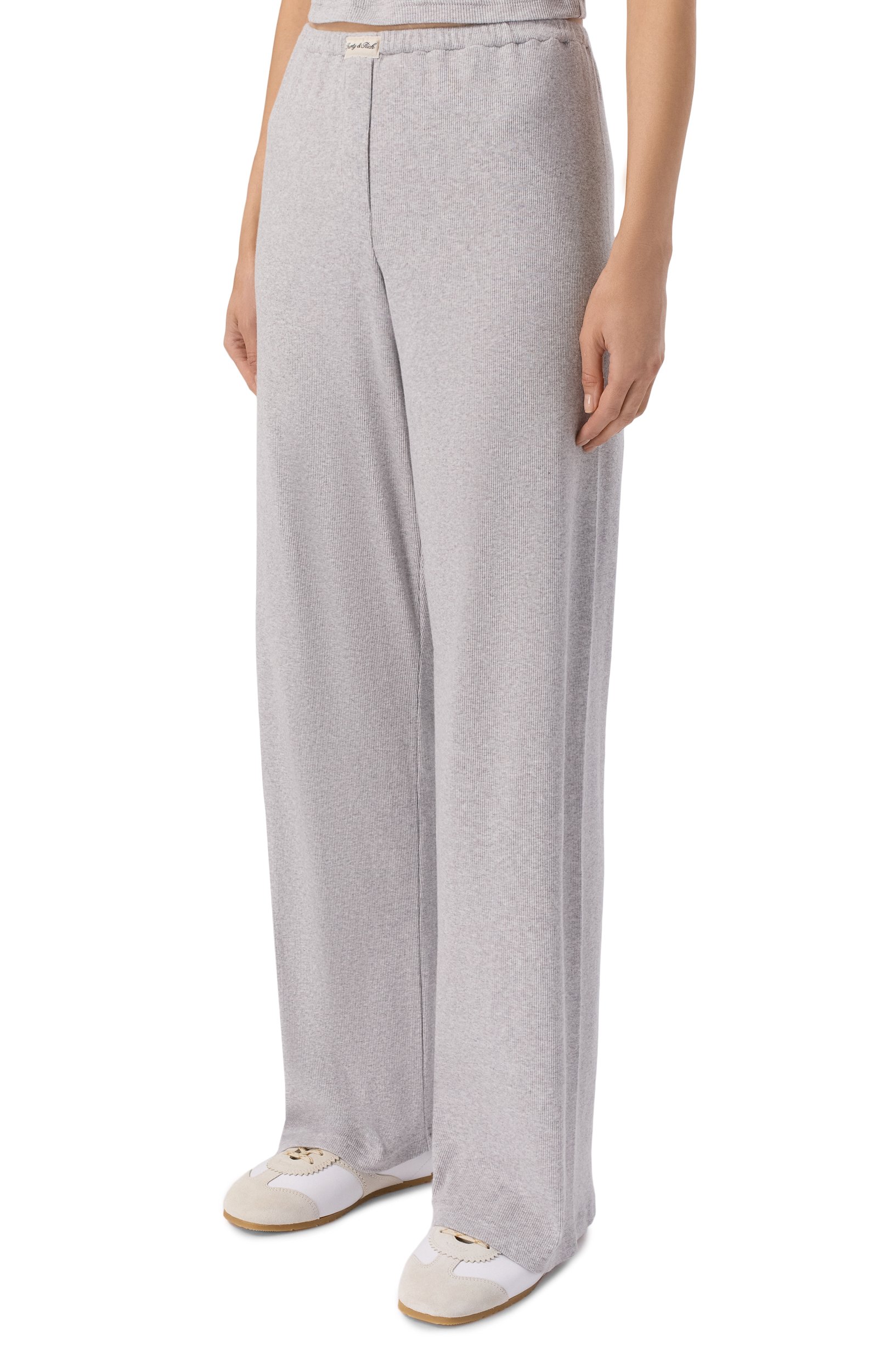 Хлопковые брюки SPORTY AND RICH серого цвета по цене 19300 руб., арт. PA06974326GY03, фото 3 Хлопковые брюки SPORTY AND RICH, арт. PA06974326GY03, фото 3