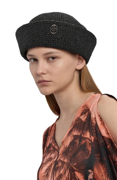 Соломенная матроска FETISH черного цвета по цене 24000 руб., арт. BLEKM, фото 2 Соломенная матроска FETISH, арт. BLEKM, фото 2