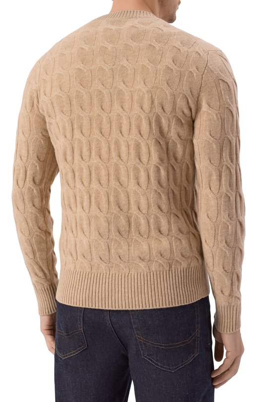 Джемпер из шерсти и кашемира Andrea Campagna M5625-6135V Бежевый  M5625-6135V Фото 4