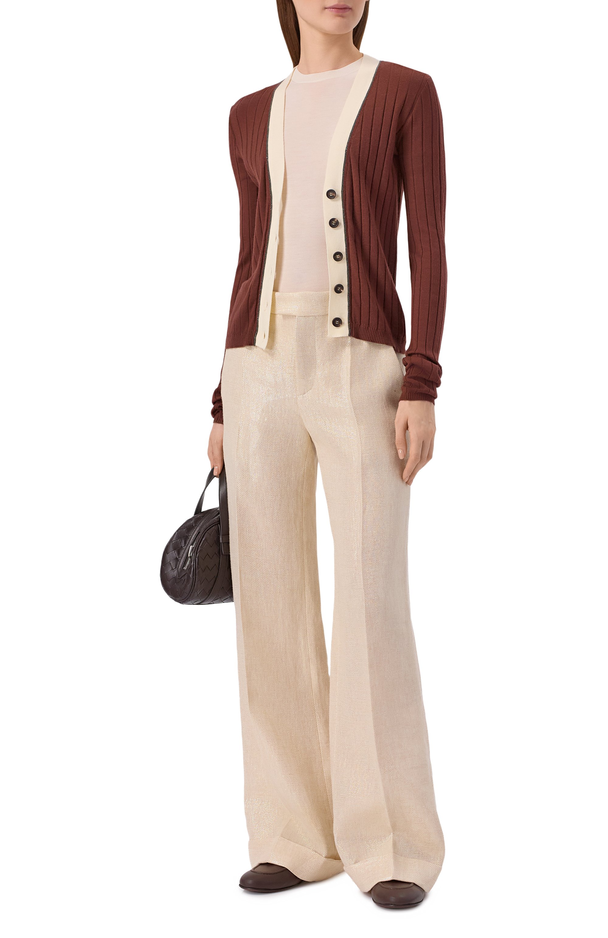 Кардиган из шерсти и кашемира BRUNELLO CUCINELLI коричневого цвета по цене 282000 руб., арт. M14817206, фото 2 Кардиган из шерсти и кашемира BRUNELLO CUCINELLI, арт. M14817206, фото 2