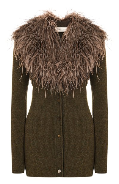 Шерстяной кардиган с отделкой перьями BLUMARINE, арт. 2M643W_SET, фото 1