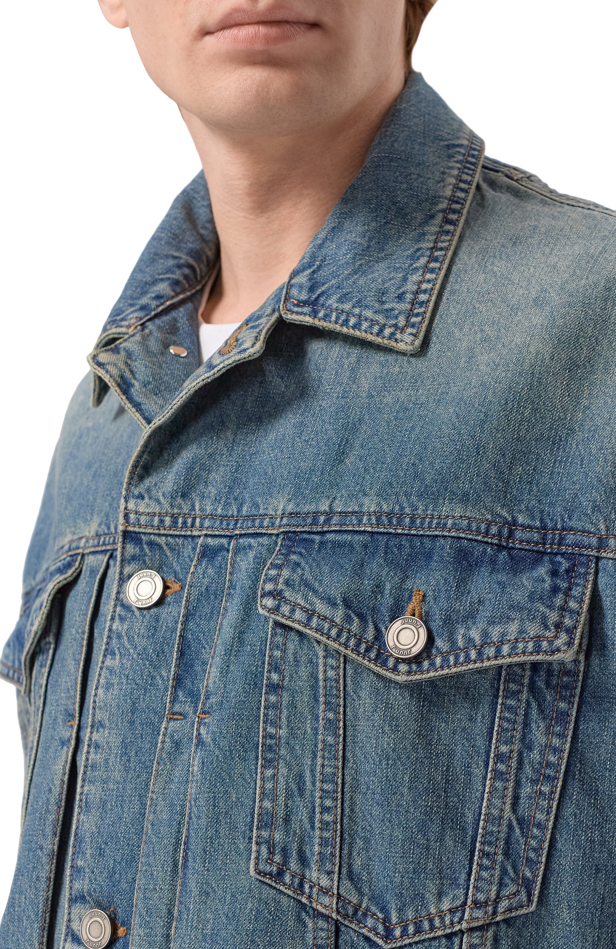 Джинсовая куртка JUUN.J голубого цвета по цене 89950 руб., арт. JC6239PD1, фото 5 Джинсовая куртка JUUN.J, арт. JC6239PD1, фото 5