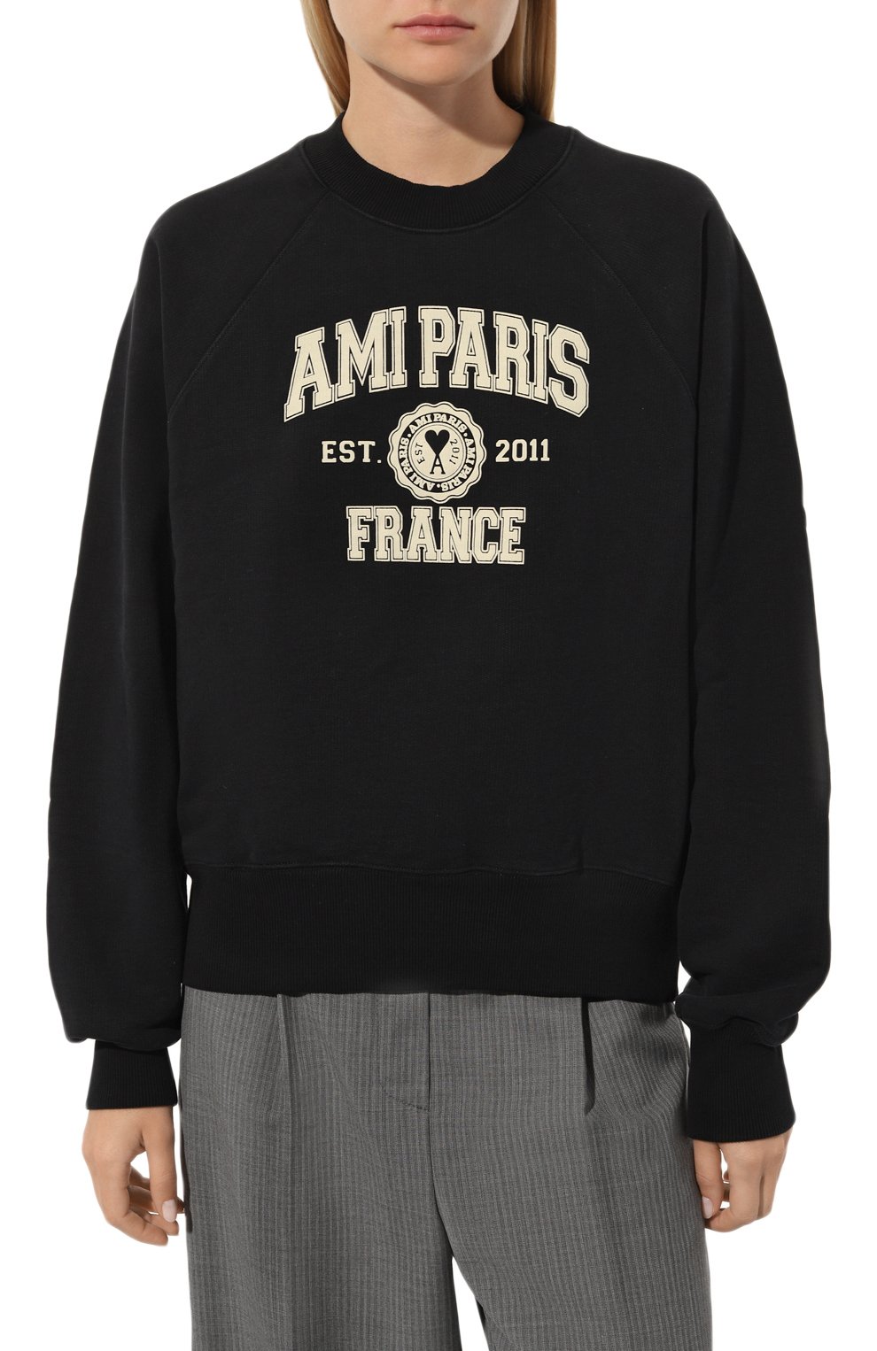 Хлопковый свитшот AMI, арт. USW010 747, фото 3