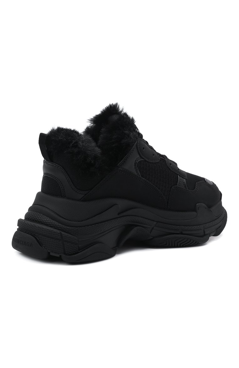 Женские комбинированные кроссовки triple s BALENCIAGA черного цвета, арт. 668562/W3CQ5 | Фото 5 (Материал внешний: Экокожа, Текстиль; Подошва: Платформа; Материал утеплителя: Экомех; Стили: Гранж, Кэжуэл; Региональные ограничения белый список (Axapta Mercury): Не проставлено; Кросс-КТ: Низкие; толщина подошвы: 5,8, 6; ширина носка стельки: 8,3, 8,5)