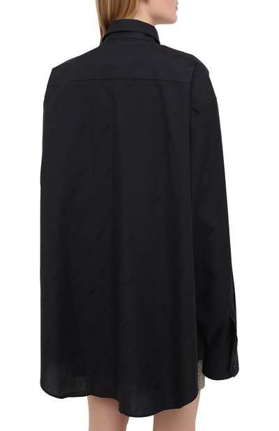 Хлопковая рубашка VETEMENTS черного цвета по цене 57550 руб., арт. UAH21SH143 1006/W, фото 4 Хлопковая рубашка VETEMENTS, арт. UAH21SH143 1006/W, фото 4