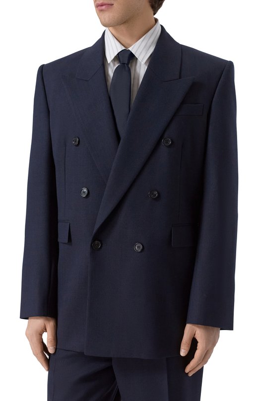 Шерстяной пиджак Saint Laurent 835102/Y5K32 Синий  835102/Y5K32 Фото 3