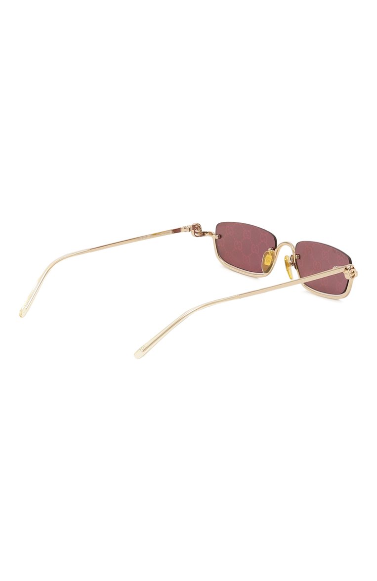 Женские солнцезащитные очки GUCCI розового цвета, арт. GG1278S 005 | Фото 4 (Нос: Не проставлено; Региональные ограничения белый список (Axapta Mercury): Не проставлено; Материал: Металл; Тип очков: С/з; Оптика Гендер: оптика-женское; Оч�ки форма: Прямоугольные, Безоправные)