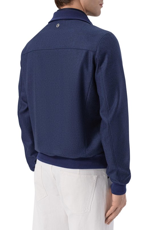 Шерстяной бомбер Stefano Ricci MDJ6100092/6001_001 Синий  MDJ6100092/6001_001 Фото 4