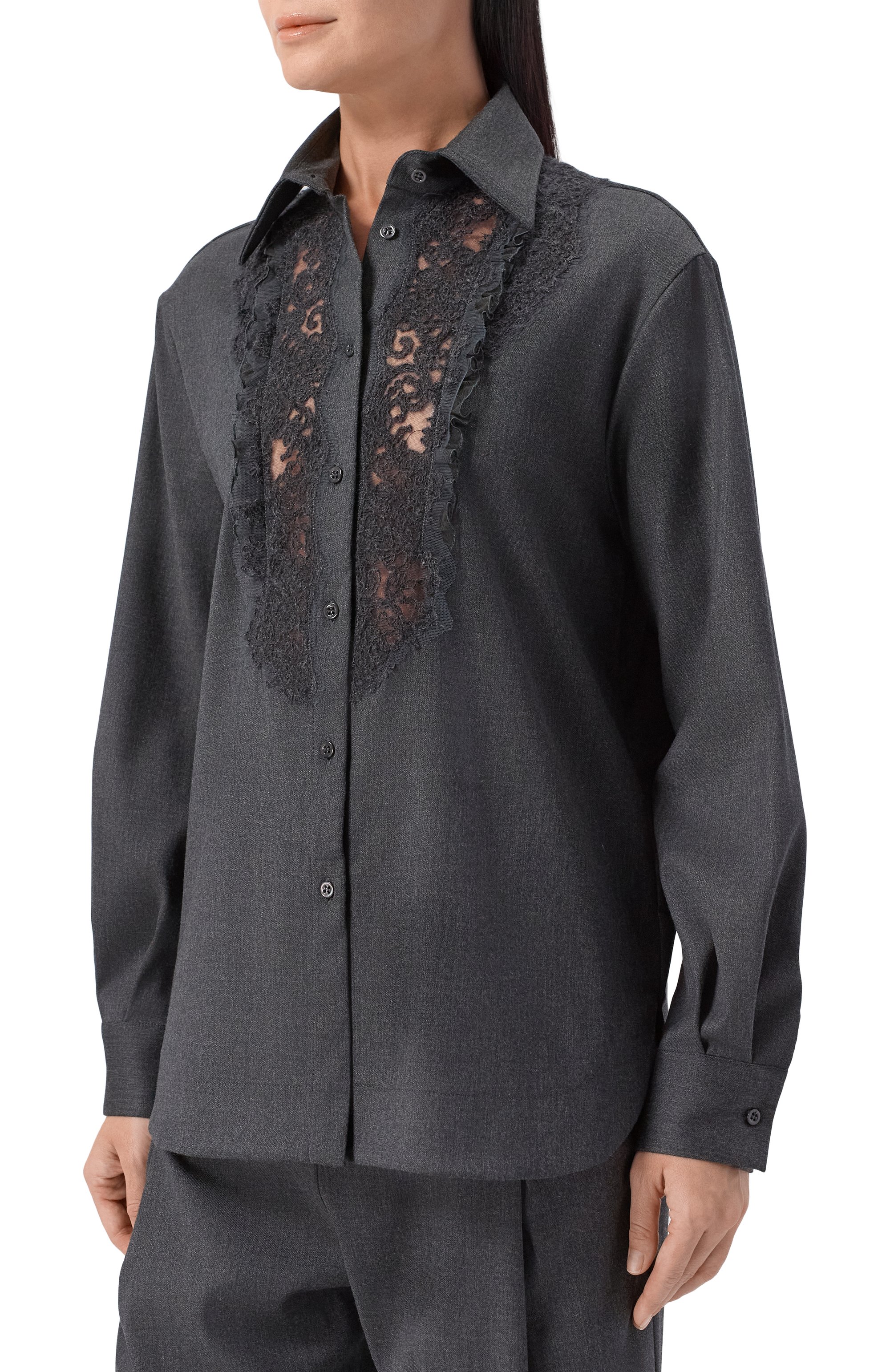 Рубашка из шерсти и вискозы ERMANNO SCERVINO, арт. D474K304JWR, фото 3