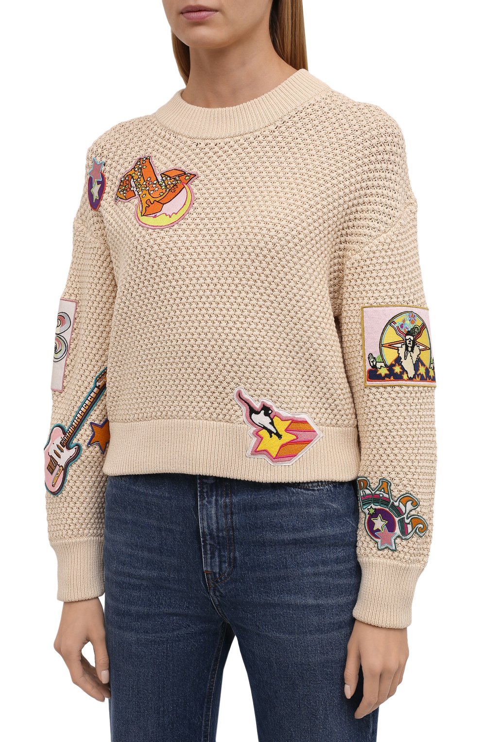 Хлопковый свитер ZIMMERMANN, арт. 1993TC0N, фото 3