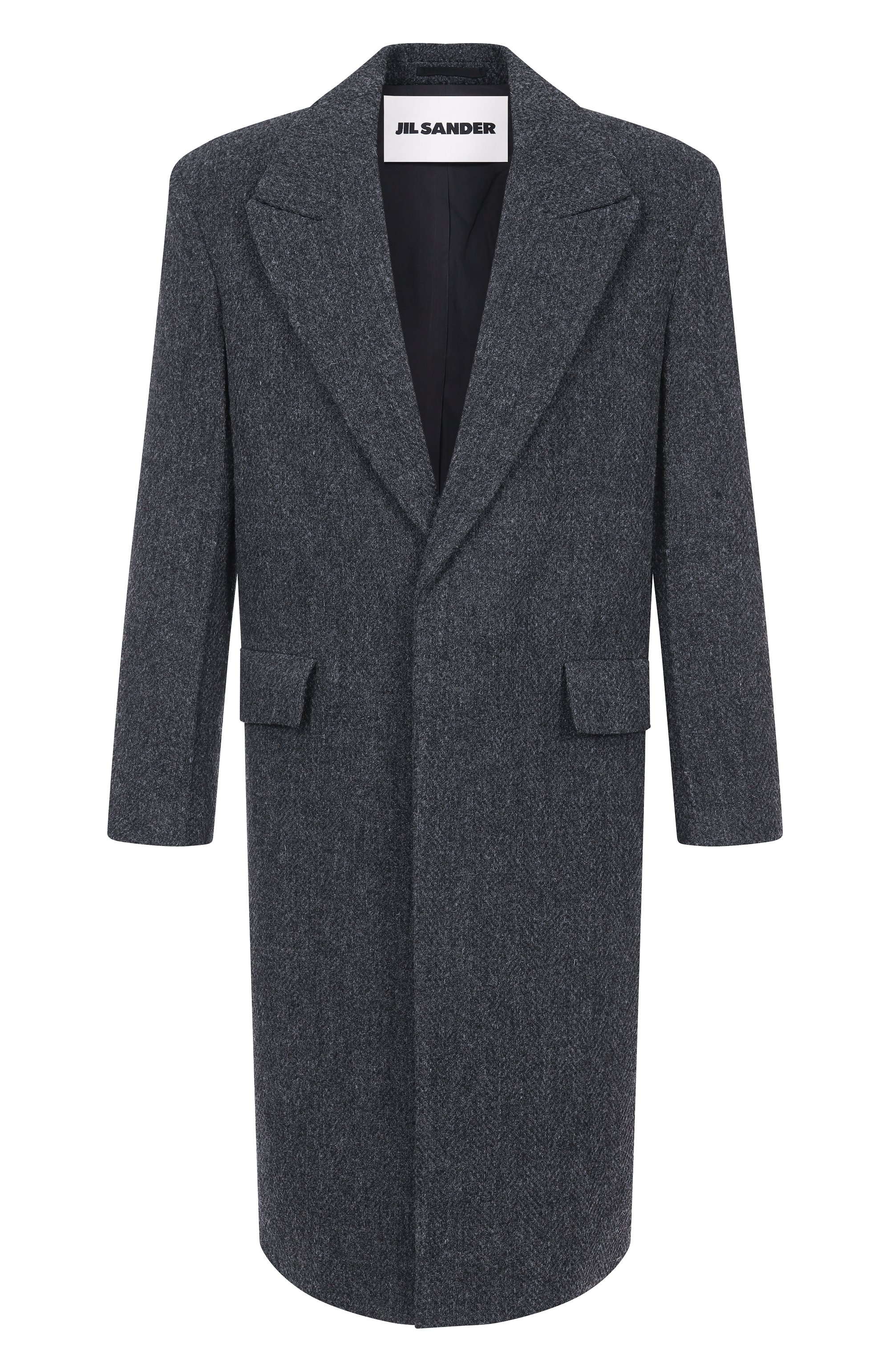 Шерстяное пальто JIL SANDER темно-серого цвета по цене 557500 руб., арт. J21AA0193/J40286, фото 1 Шерстяное пальто JIL SANDER, арт. J21AA0193/J40286, фото 1