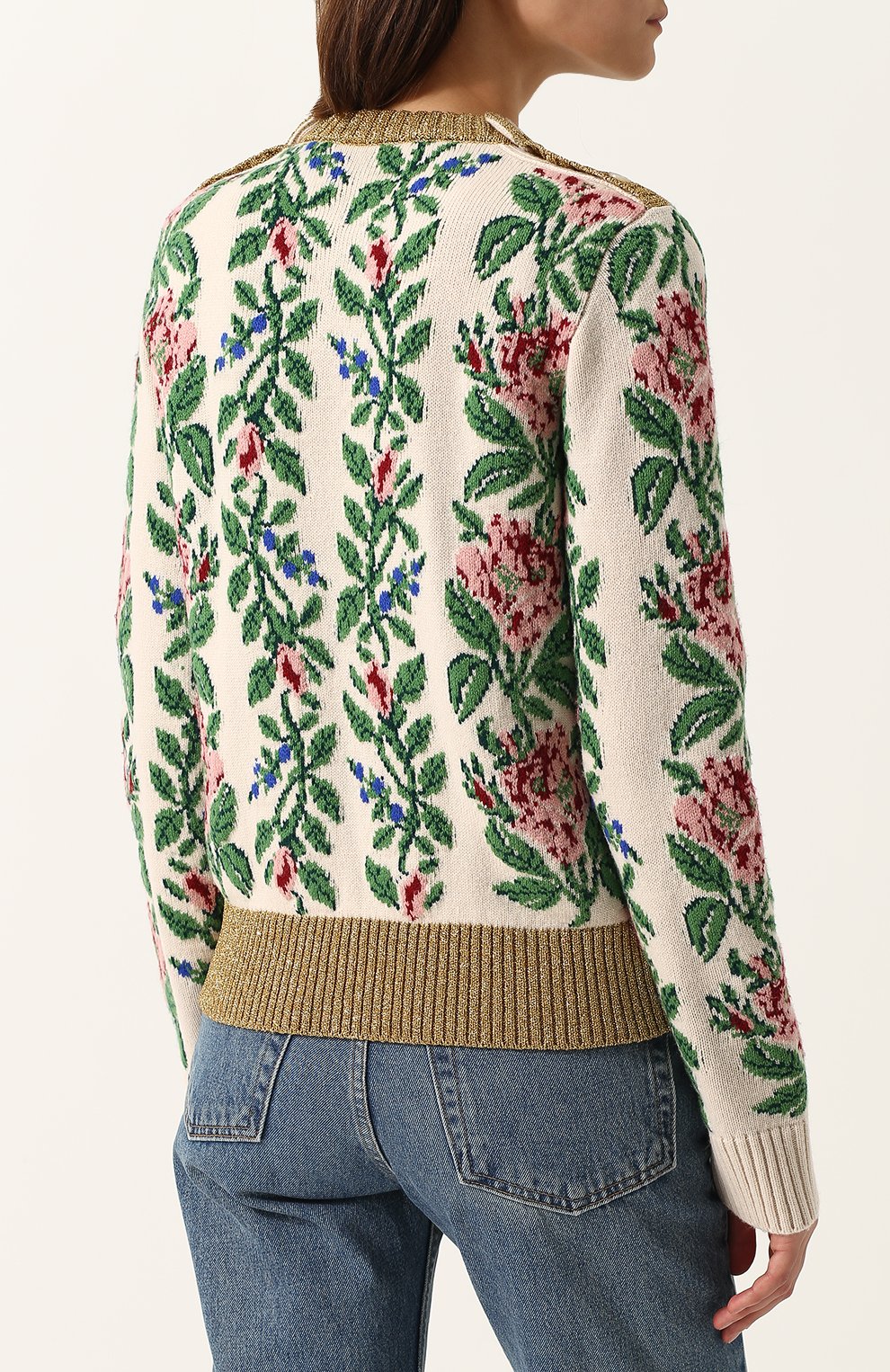 Шерстяной пуловер прямого кроя с круглым вырезом GUCCI, арт. 493495/X9H12, фото 4