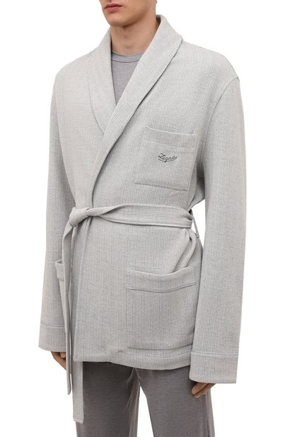 Халат из хлопка и шерсти ZEGNA, арт. N6H651230, фото 3
