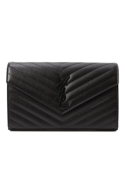 Женский клатч monogram на цепочке SAINT LAURENT черного цвета по цене 132500 руб., арт. 377828/B0W08 | Фото 1