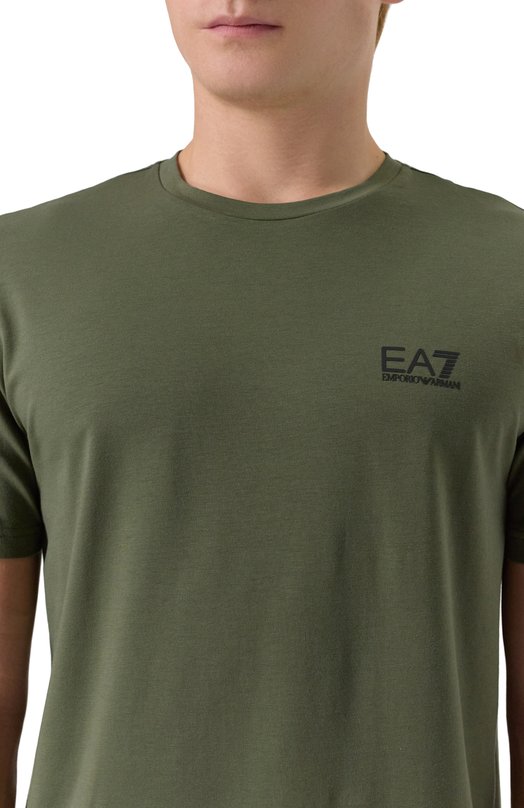 Хлопковая футболка EA7 8NPT26/PJVQZ Хаки  8NPT26/PJVQZ Фото 5