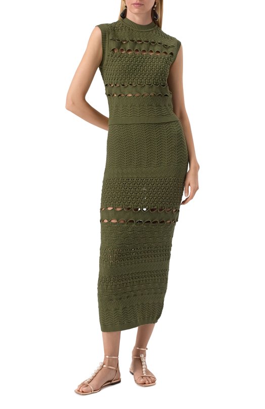 Топ из вискозы Elie Saab T0152NS25/CK002 Зелёный  T0152NS25/CK002 Фото 2