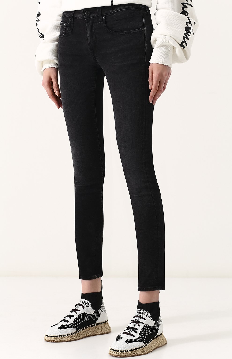 Укороченные джинсы-скинни с потертостями R13, арт. R13W4021-98, фото 3