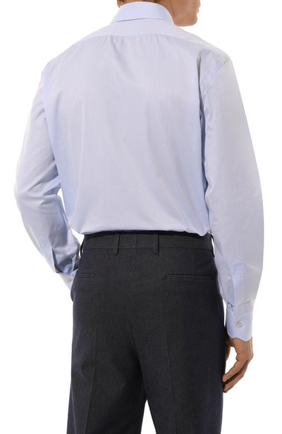 Хлопковая сорочка KITON голубого цвета по цене 69950 руб., арт. UCIH0614602, фото 4 Хлопковая сорочка KITON, арт. UCIH0614602, фото 4