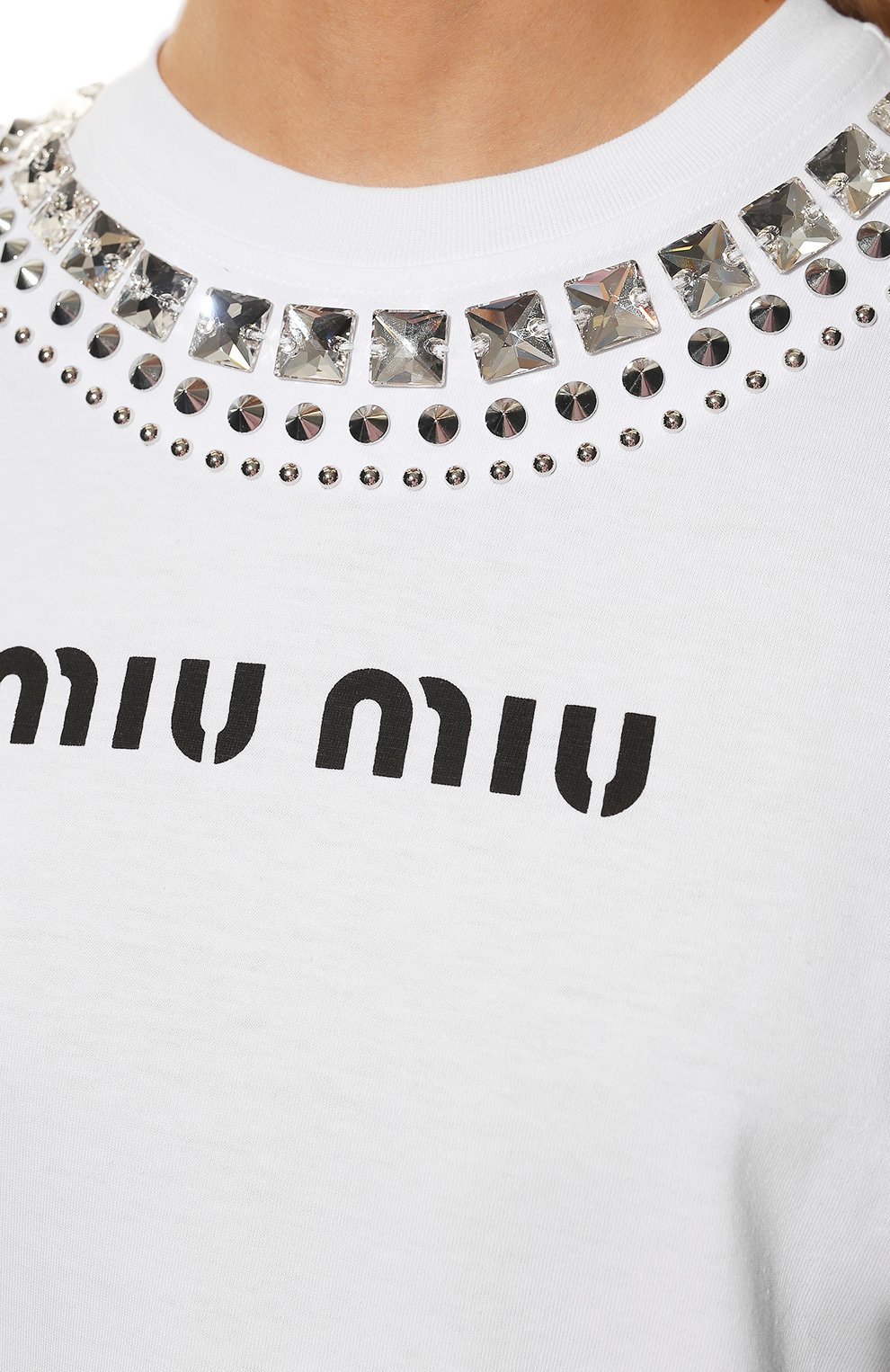 Хлопковый лонгслив MIU MIU, арт. MJL799-1Z3K-F0009, фото 5