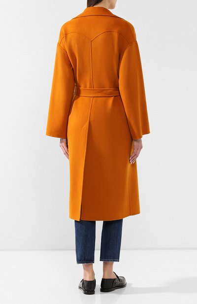 Шерстяное пальто NANUSHKA оранжевого цвета по цене 119500 руб., арт. ALAM0_DUSTY 0RANGE_SILK W00L BLEND, фото 4 Шерстяное пальто NANUSHKA, арт. ALAM0_DUSTY 0RANGE_SILK W00L BLEND, фото 4