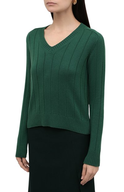 Кашемировый пуловер LORO PIANA темно-зеленого цвета по цене 198000 руб., арт. FAL7493, фото 3 Кашемировый пуловер LORO PIANA, арт. FAL7493, фото 3
