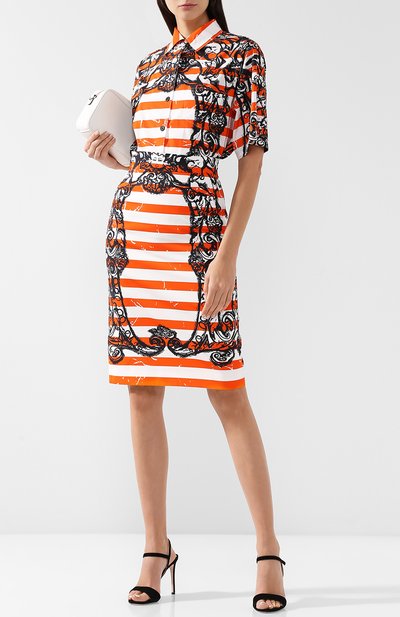 Хлопковая юбка с завышенной талией и принтом PRADA, арт. P183NG-1SEQ-F0049, фото 2