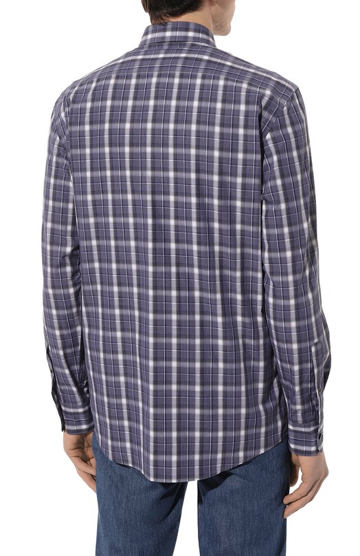 Хлопковая рубашка Zegna UCX02A6/SRF5 Фиолетовый  UCX02A6/SRF5 Фото 4