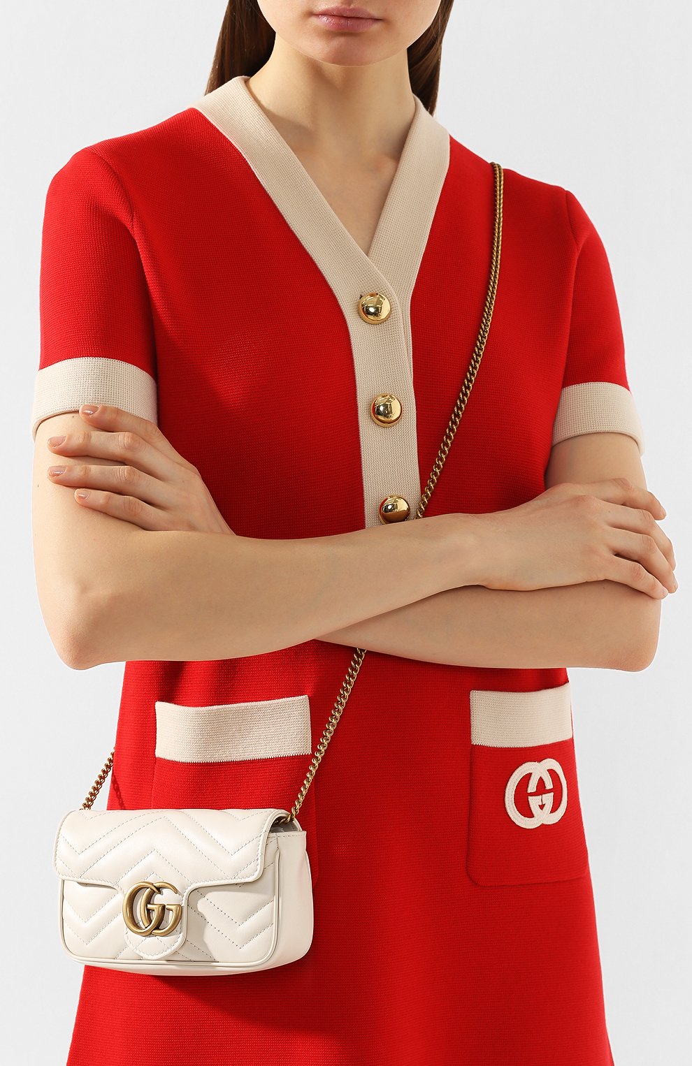 Сумка gg marmont super mini GUCCI, арт. 476433/DSVRT, фото 2