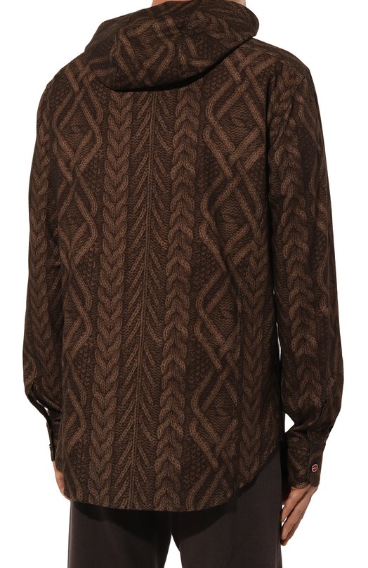 Хлопковая рубашка Kiton UMCMARH0908504 Коричневый  UMCMARH0908504 Фото 4