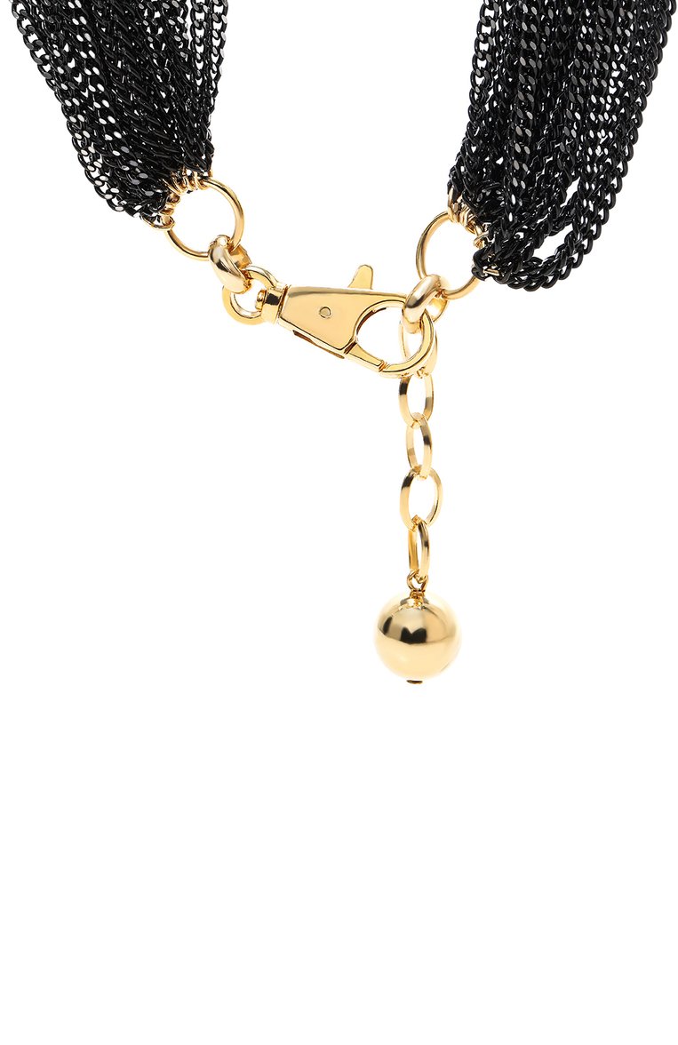 Женское колье CRYSTALLINE JEWELLERY черного цвета, арт. 587SR | Фото 4 (Нос: Не проставлено; Региональные ограничения белый список (Axapta Mercury): Не проставлено; Материал: Металл)