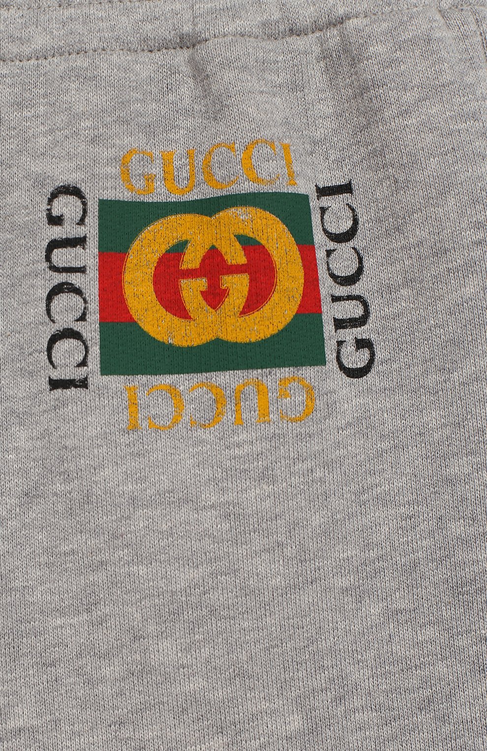 Хлопковые джоггеры с логотипом бренда GUCCI серого цвета по цене 19050 руб., арт. 503867/X3L00, фото 3 Хлопковые джоггеры с логотипом бренда GUCCI, арт. 503867/X3L00, фото 3