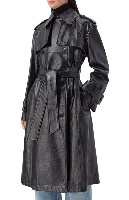 Кожаный тренч Nina Ricci 25AUMA017/LB0074 Чёрный  25AUMA017/LB0074 Фото 3