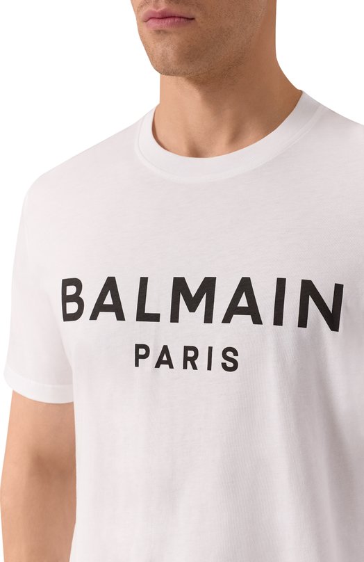 Хлопковая футболка Balmain FH1EG000/BB73 Белый  FH1EG000/BB73 Фото 5