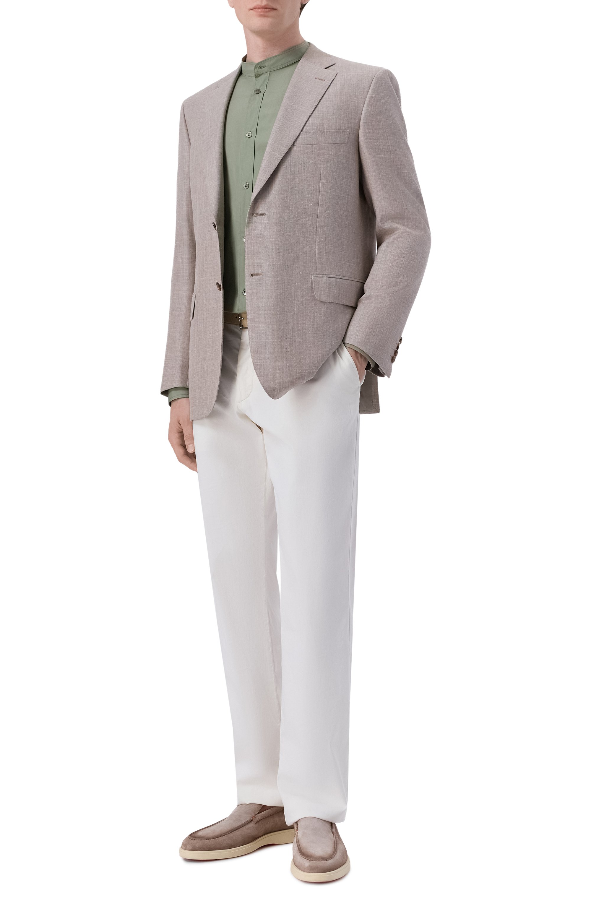 Хлопковая рубашка MVST хаки цвета по цене 89950 руб., арт. M26.2PM.B008/F080, фото 2 Хлопковая рубашка MVST, арт. M26.2PM.B008/F080, фото 2